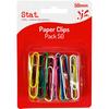 Stat Paper Clips 50pk 50mm (Assorted Colours)