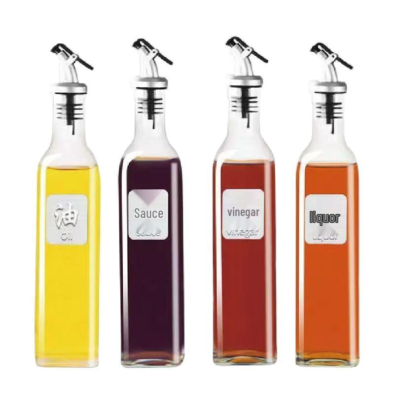 Automatic Leak-Proof Glass Oil Dispensing Bottle for Kitchen - Perfect for Soy Sauce, Vinegar, Cooking Wine, and Condiments