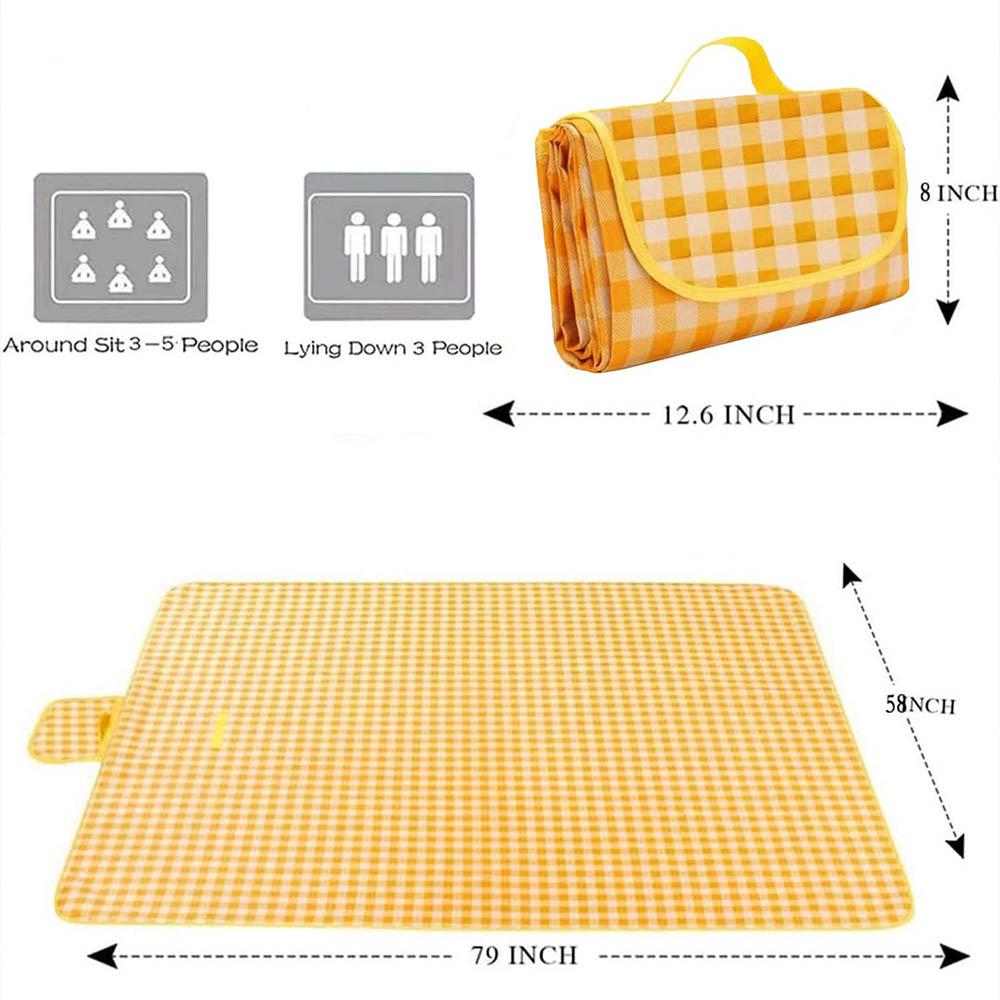 Одеяло для пикника, пляжный коврик, песчаный водонепроницаемый кемпинговый коврик, портативный дорожный коврик для улицы, дома, семьи, пляжа, барбекю, парка, травы