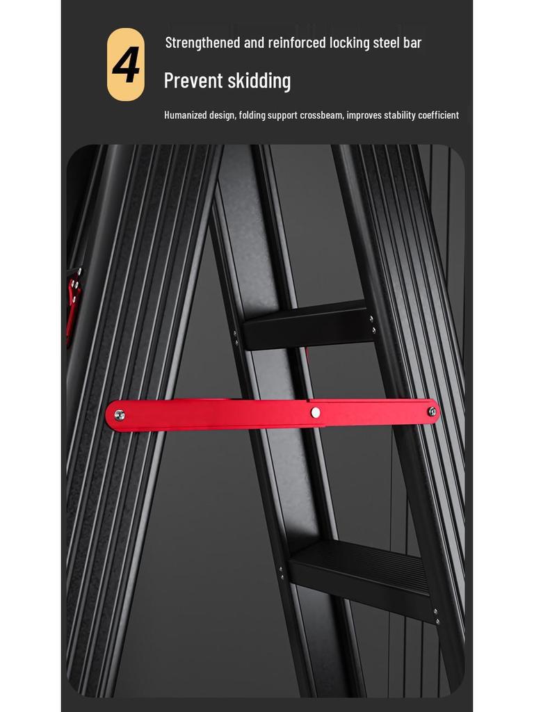 Aluminum Alloy Thickened Folding Ladder for Household and High-Altitude Use