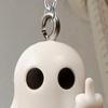 Halloween Keychain Ghost Middle Finger Styling Resin Figurine Key Chain Home Office Desk Festive Decoration