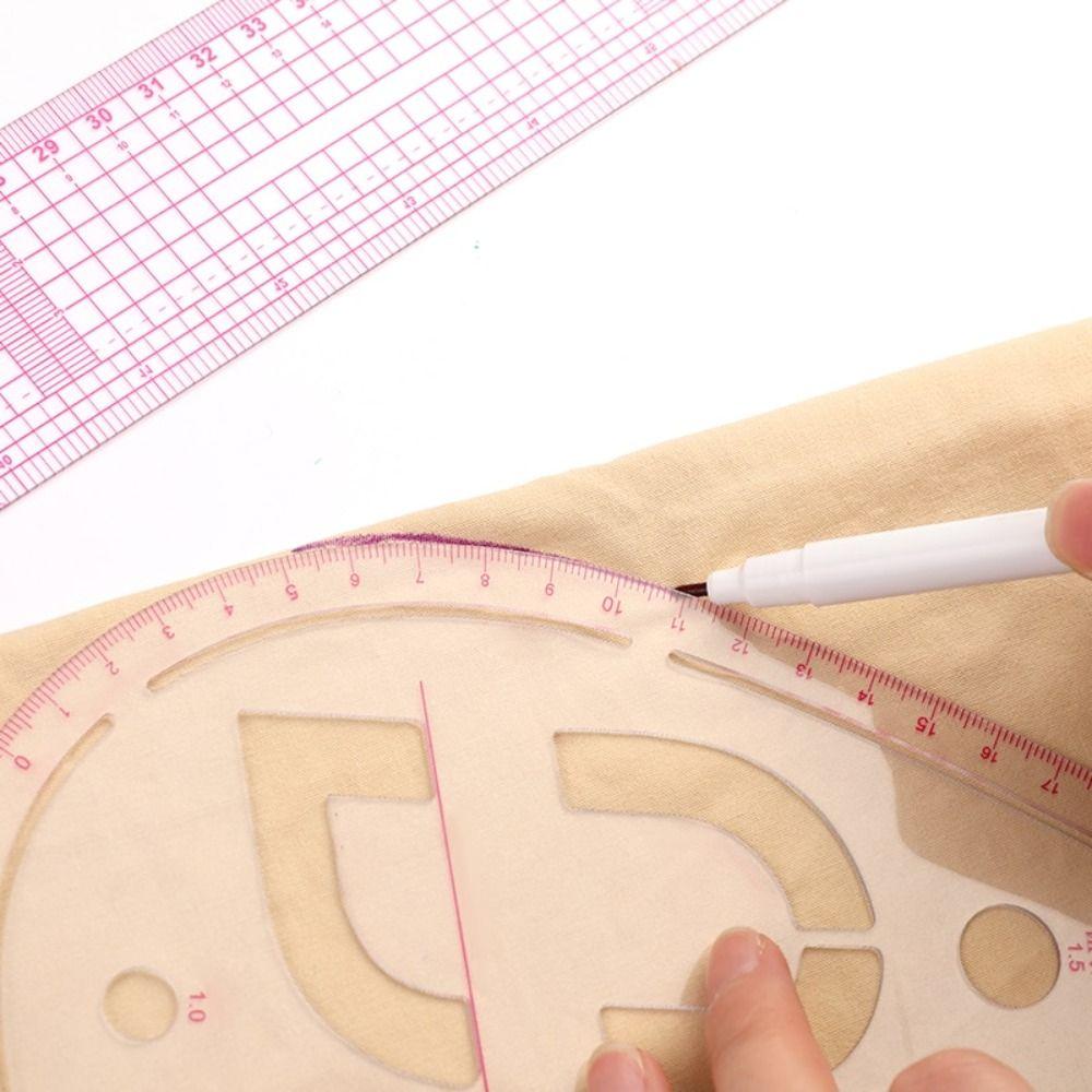 6pcs DIY Curve Ruler PVC Drawing Template Tool Kits Measure Tailor Ruler Sewing Accessories