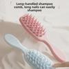 Силиконовая расческа для мытья волос с длинной ручкой и крупными зубцами для массажа кожи головы и уменьшения выпадения волос.