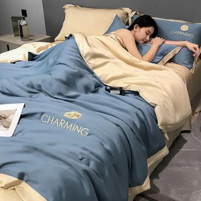 Постиранный Летний Охлаждающий Комплект Постельного Белья Односпальный Двуспальный Тонкое Одеяло Одеяла Одеяло для Кондиционирования воздуха Простыня Наволочка 4шт