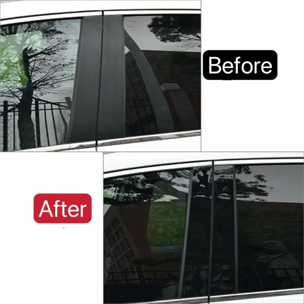 6pcs Glossy Black Pillar Posts Fit For Ford Focus Sedan /Hatchback 2012-2017 2018 2019 Door Side Window Decorativer Cover
