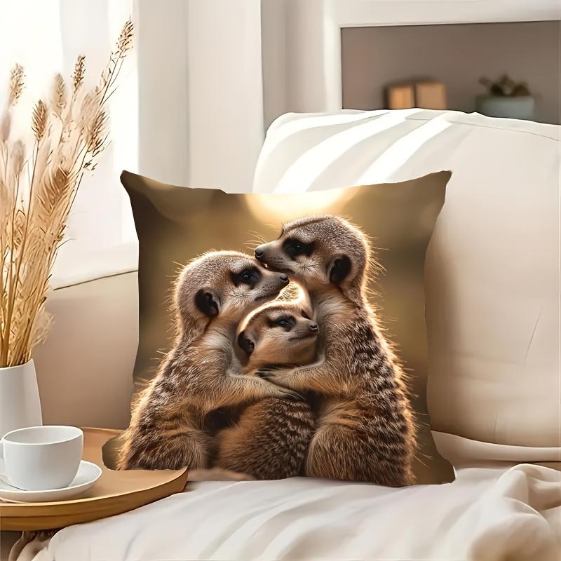 One Decorative Pillow Cover, Measuring 18 by 45.72 cm Or 45 by 45 Centimeters, Featuring a Ferret Design with a Zip Closure, Ideal for Use on Sofas, C