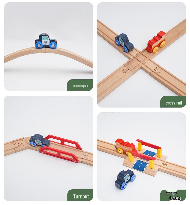 Wooden Electric Train Track Building Blocks - Compatible with Thomas