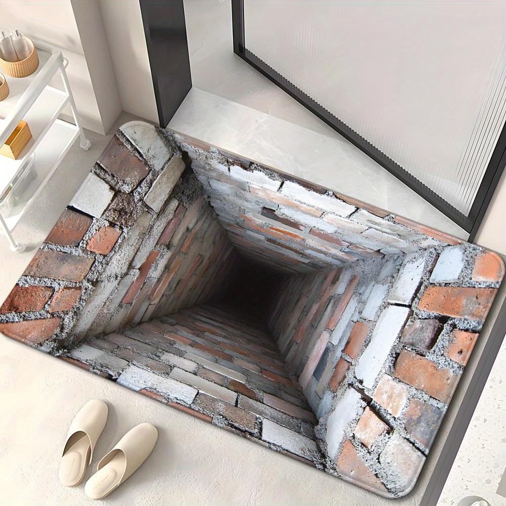 3D коврик для двери с рисунком кирпича, нескользящий, моющийся, впитывающий, для ванной, спальни, гостиной, прихожей, лестницы, декоративный