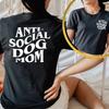 Anti-Social Dog Mom T Shirt Women Print Front and Back Funny Graphic Tee Shirt Dog Mama Lover Tshirt Short Sleeve Woman Clothes