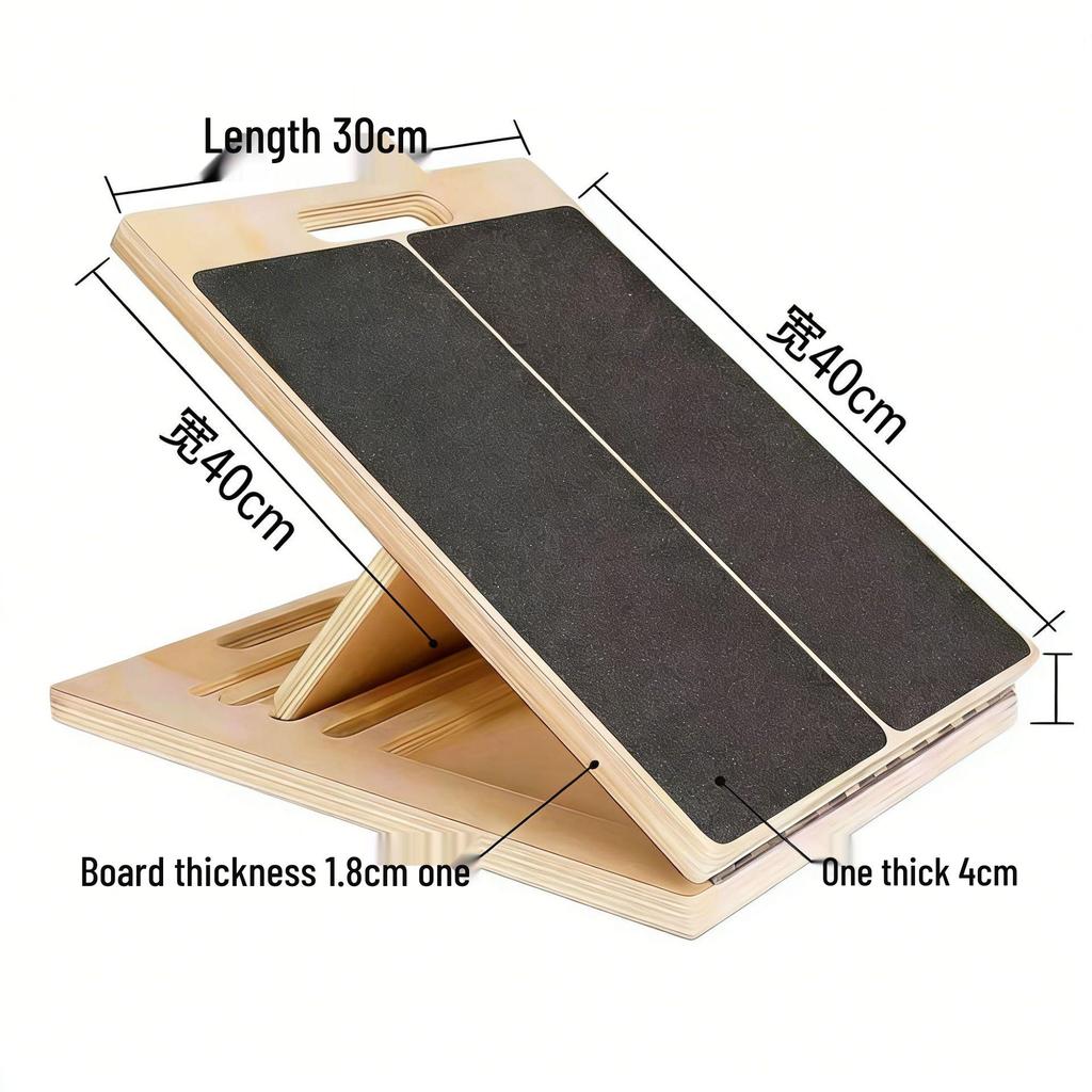 Adjustable Wooden Incline Calf Stretcher Board for Home Fitness & Rehabilitation