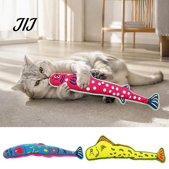 Kitten Teething And Playing Interactive Fish Cat Kicker Toy, Natural Catnip Crinkle Paper Soft Bite Resistant Pet Supplies Filled Durable Plush