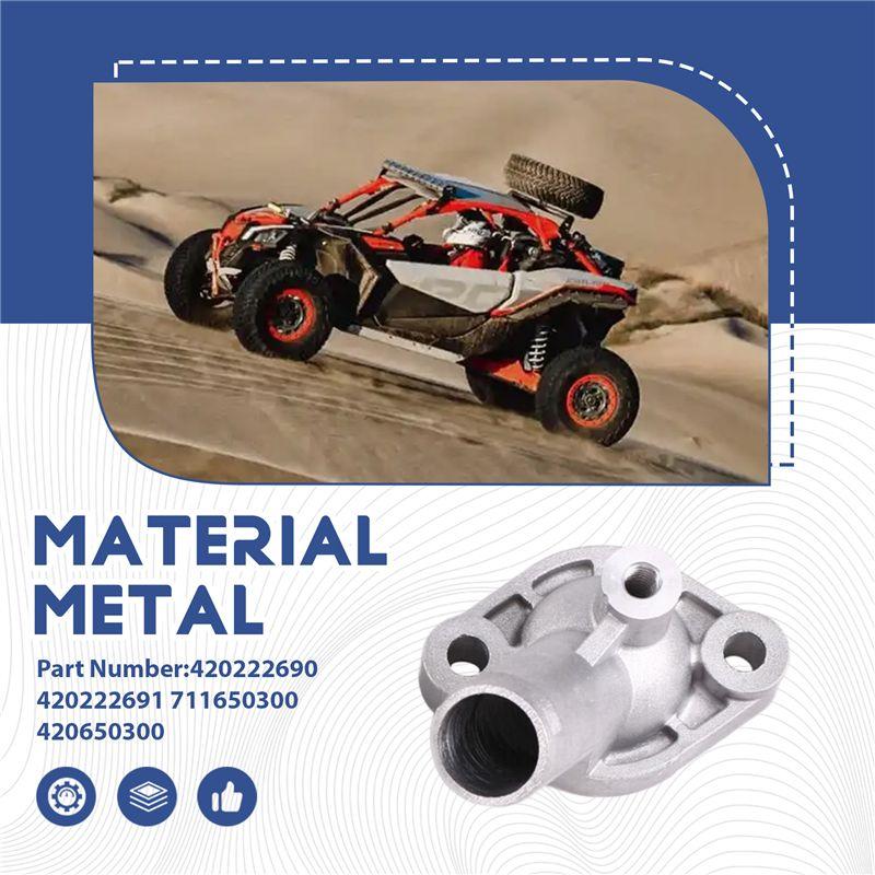 A60M-2Sets V-Twin Aluminum Thermostat Outlet Cover For Can-Am 800 1000 Outlander Renegade 420222690 420222691
