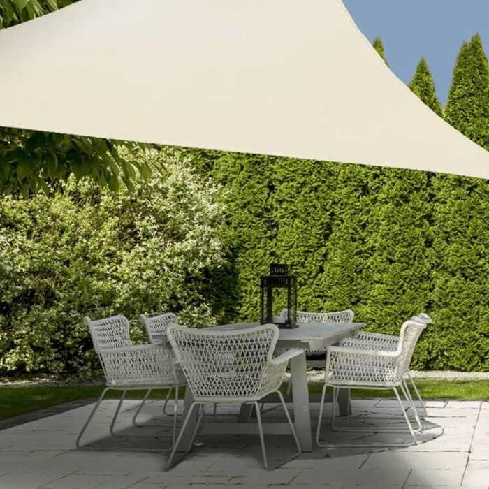 ProGarden Toile D'ombrage 3,6x3,6x3,6 M Crème Triangulaire, Toile D'ombrage,,, Voile D'ombrage 447573