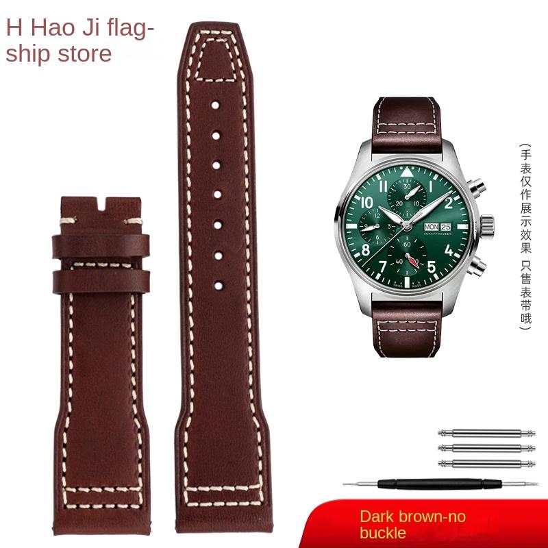 Высококачественный итальянский кожаный ремешок для часов IWC Big Pilot IW388103 IW378005/003/001 Mark 18 мужские Ремешок для часов 20 21 мм Браслет