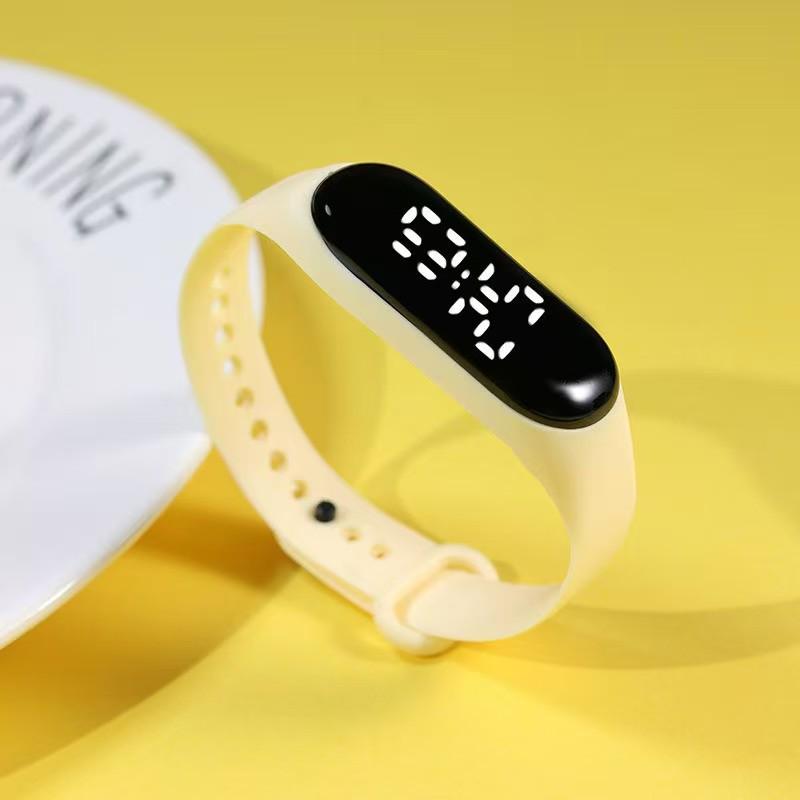 Водонепроницаемые белые светодиодные сенсорные часы для мальчиков и девочек средней школы