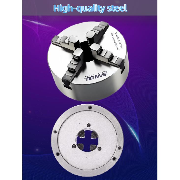 SANOU K12-80/100/125/130 4-кулачковый самоцентрирующий патрон для токарного станка K12-100 Переднее крепление 4-отверстия Металлический патрон для мини-токарного станка Патроны для шин 1