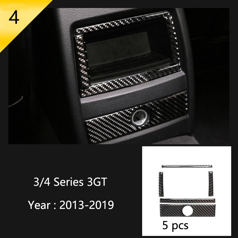 Car Styling Carbon fiber interior button panel Decoration Cover Trim Sticker frame For BMW 3 Series F30 3gt F34 F32 Accessories