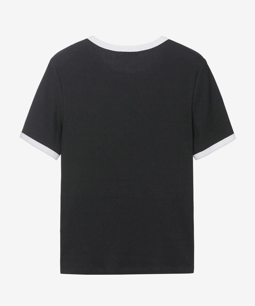 MIND BRIDGE WOMEN [W] Ribbed Color Block Slim Fit T-Shirt - 2 Colors Myts3203