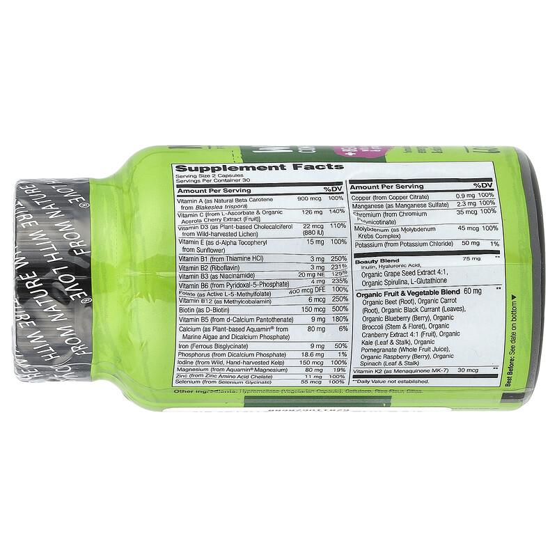 Whole Food Complete Multivitamin + Beauty Blend, 60 Vegetarian Capsules