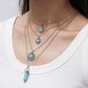 Combination Necklace Retro Bohemian Turquoise 4-Layer Necklace Set