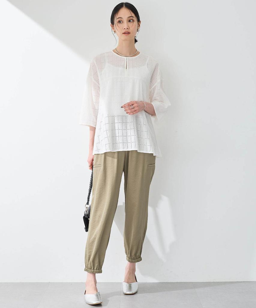 AC by Alpha Cubic Square Embroidered Size 9 Blouse, Women's, 353774, Off-White,