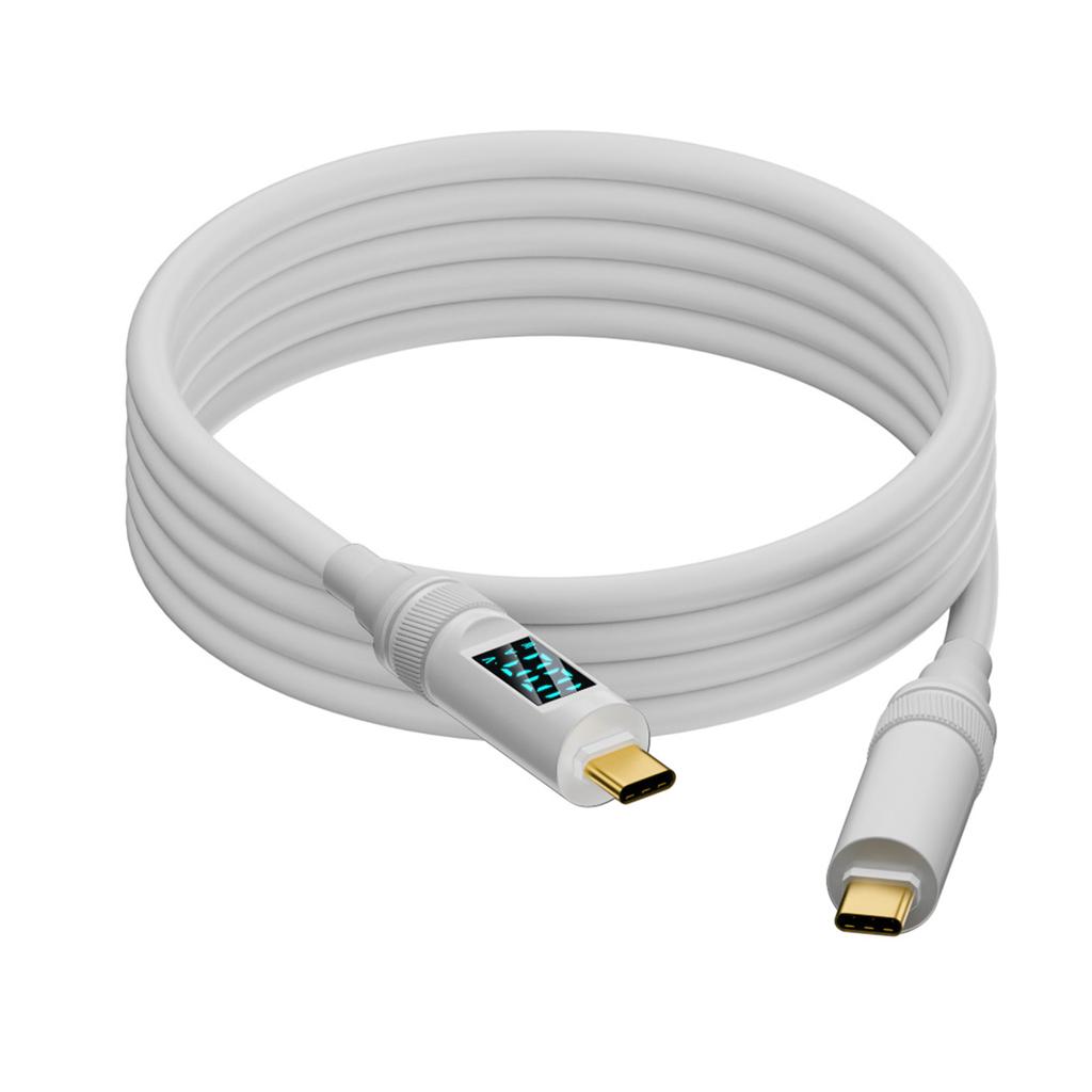 Двойной кабель быстрой зарядки Type C PD100W, 100 Вт, цифровой дисплей напряжения и тока, поддержка видео 8K и быстрой передачи данных OTG