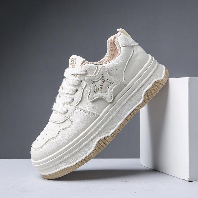 Белые туфли на толстой подошве, универсальная нишевая обувь, спортивные и повседневные кроссовки