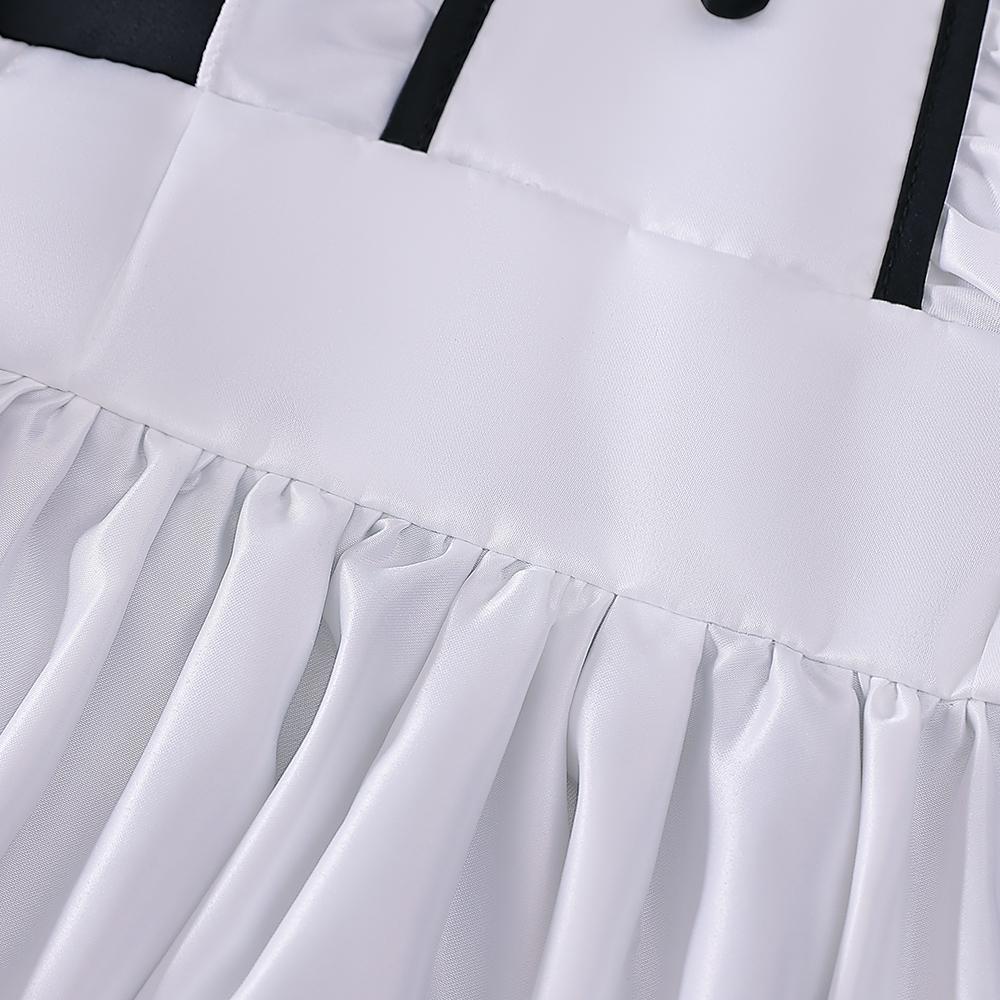 Черный костюм для косплея для девочек с повязкой на голову, платье горничной в стиле Лолиты, винтажные наряды, платье в стиле аниме для девочек на Хэллоуин, платье с длинными рукавами