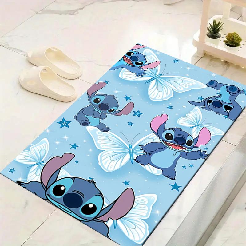1Pc Stitch Butterflies Adventure Rug, Office Carpet Indoor Outdoor Doormat, Non-Slip Soft, Living Room, Christmas Halloween Gift. M928798