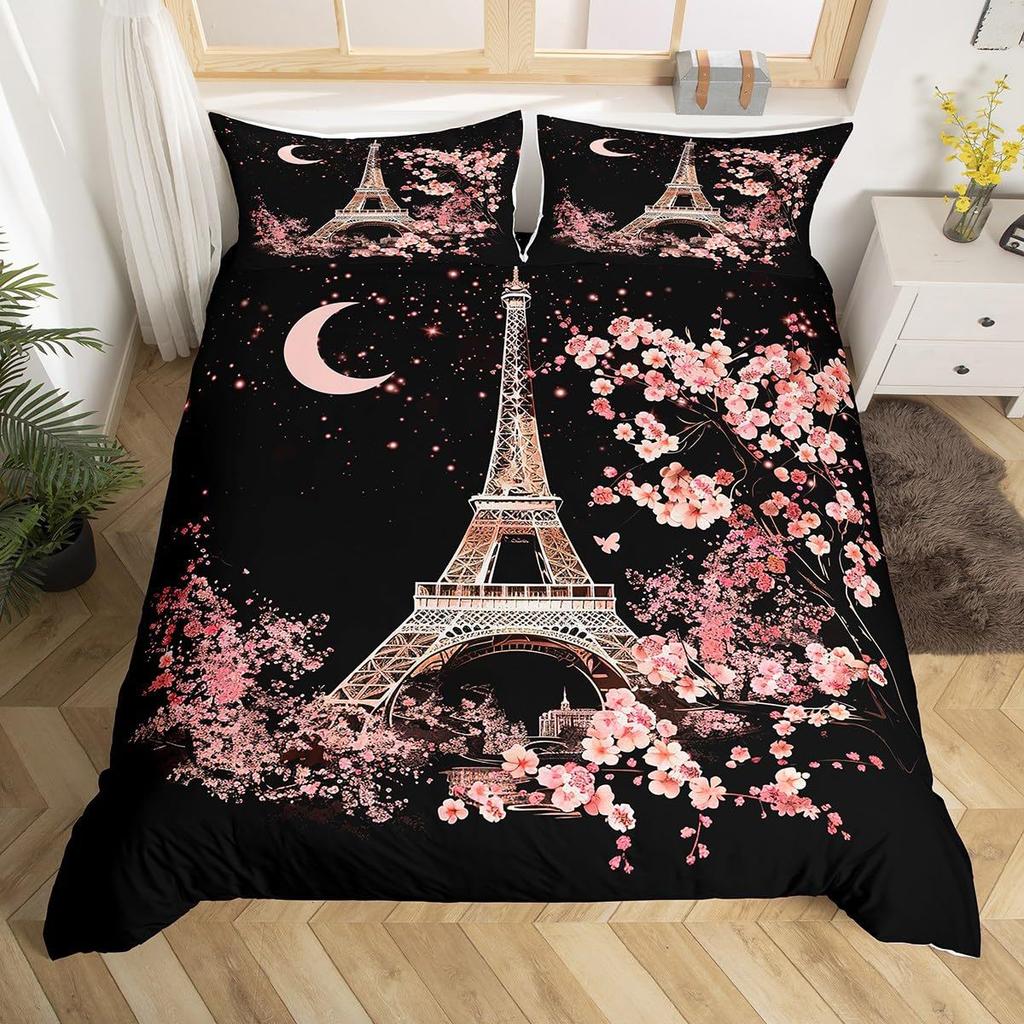 Supply Eiffel Tower series three-piece ebay bed sheet quilt cover home textile
