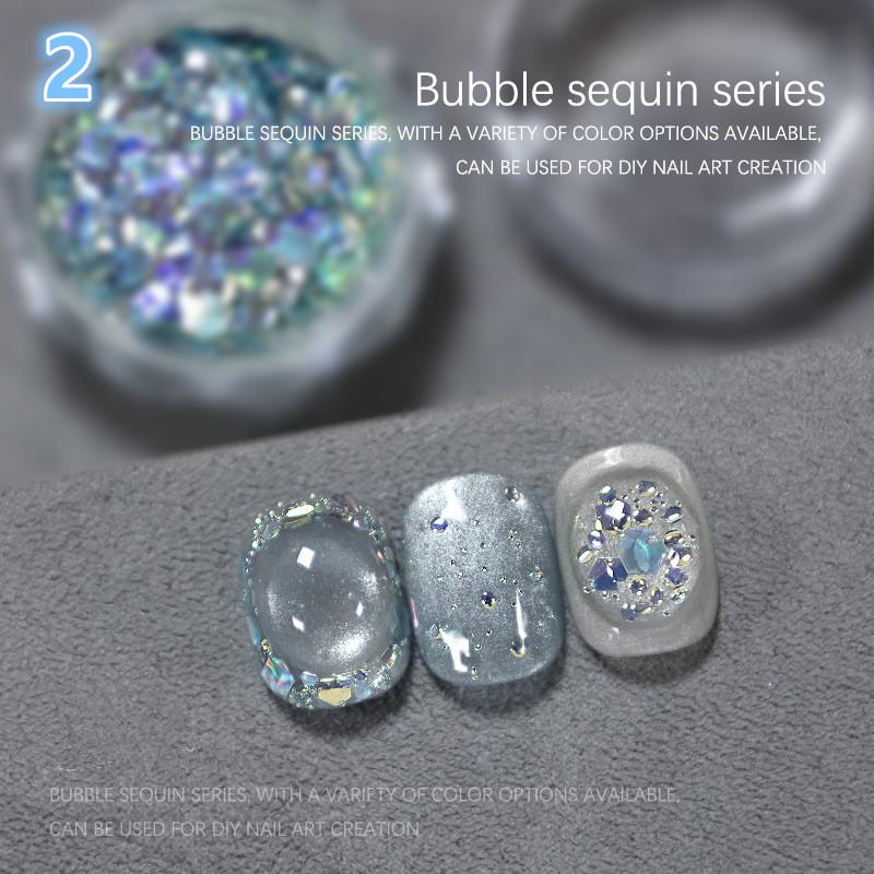 1Jar Bubble Nail Glitter Coarse Fine Mixed Large Irregular Hexagonal Sequins for DIY Jewelry Decoration Nail Art