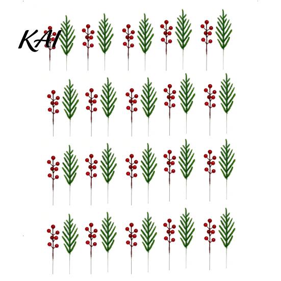 Decorative Floral Arrangements for Party 20Pcs Christmas Norfolk Pine Picks, Flocked Snow Branches with Tabletop Plant Ornaments Home Red Berries,