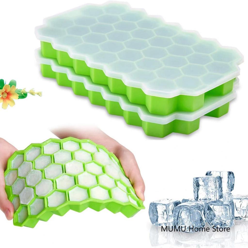 37 Cavity Honeycomb Ice Cube Trays Reusable Silicone Ice Cube Mold for Chilled Drinks Whiskey Cocktail DIY Reusable Ice Maker