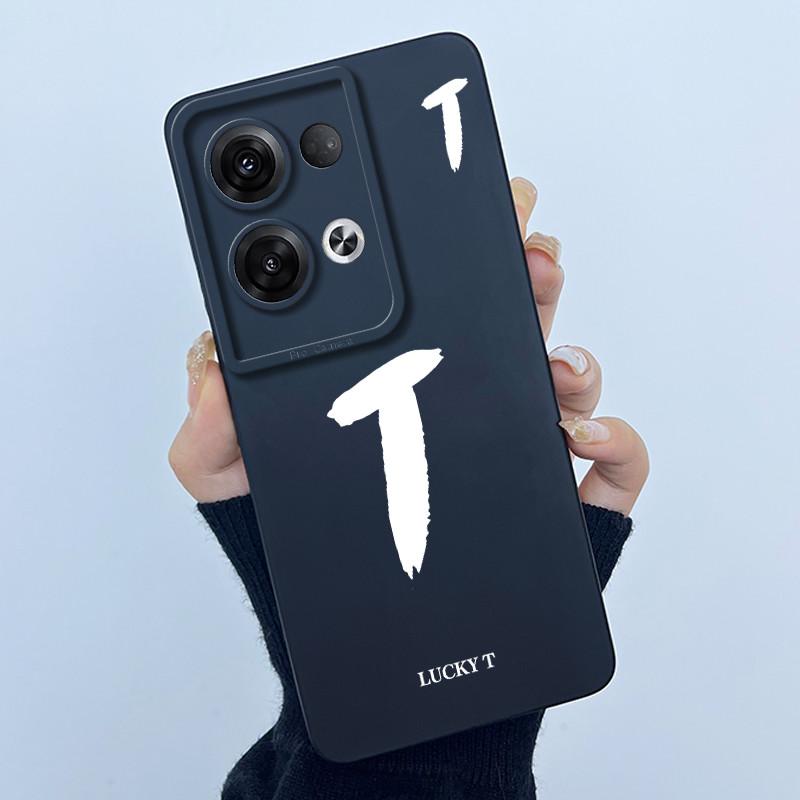 Для OPPO Reno 8 Pro 5G Reno8 Reno8 Pro Plus Ударопрочный Чехол для Телефона Счастливая Первая Буква Чехол Силиконовый Мягкий Матовый Задняя Крышка