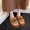 Home Super Fire Lamb Wool New Autumn and Winter 2025 Cotton Slippers Thick Bottom Fluffy Slippers Women Wear Warm
