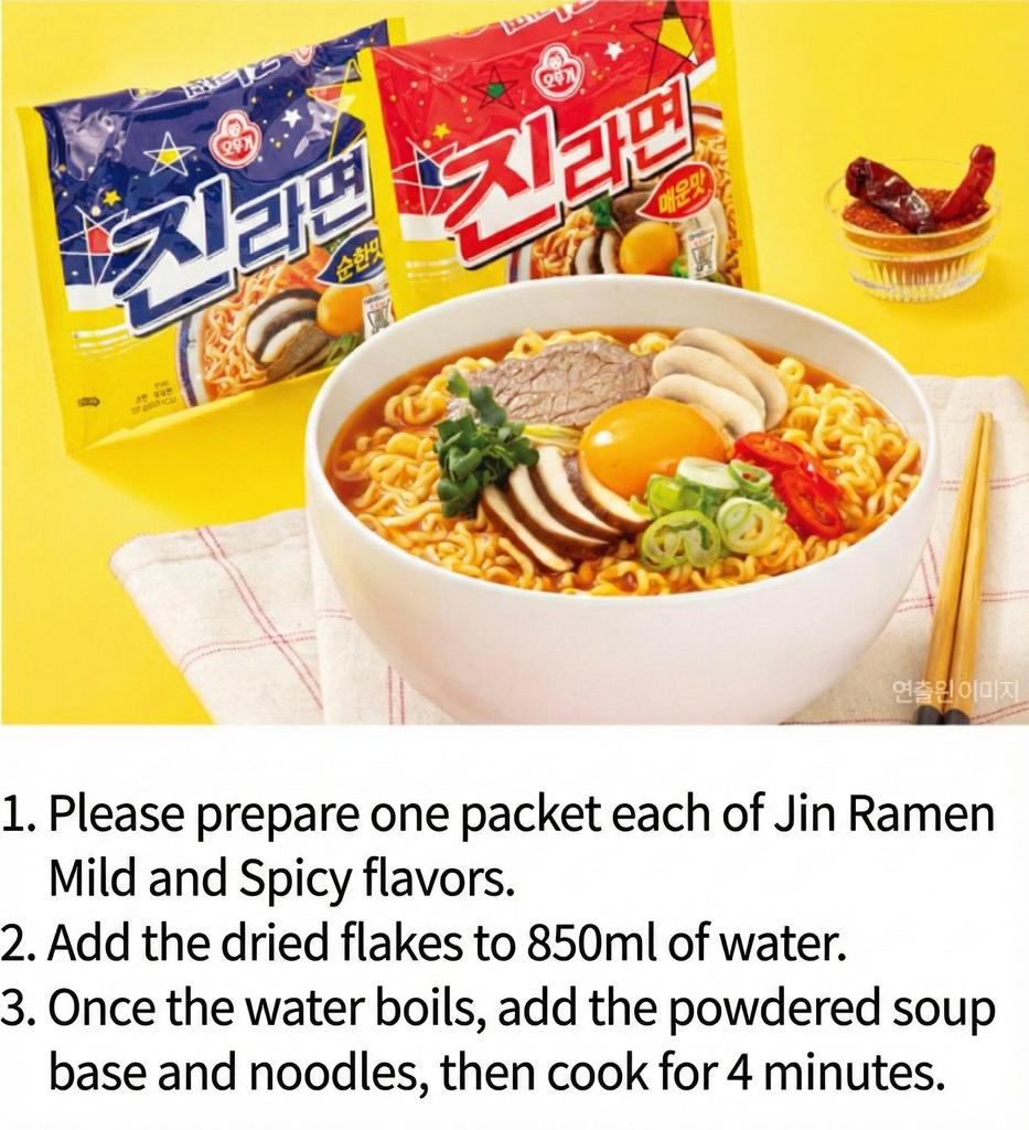 Ottogi Ottogi Jin Ramen Spicy Flavor BTS Выбор Джина и набор кукол BTS