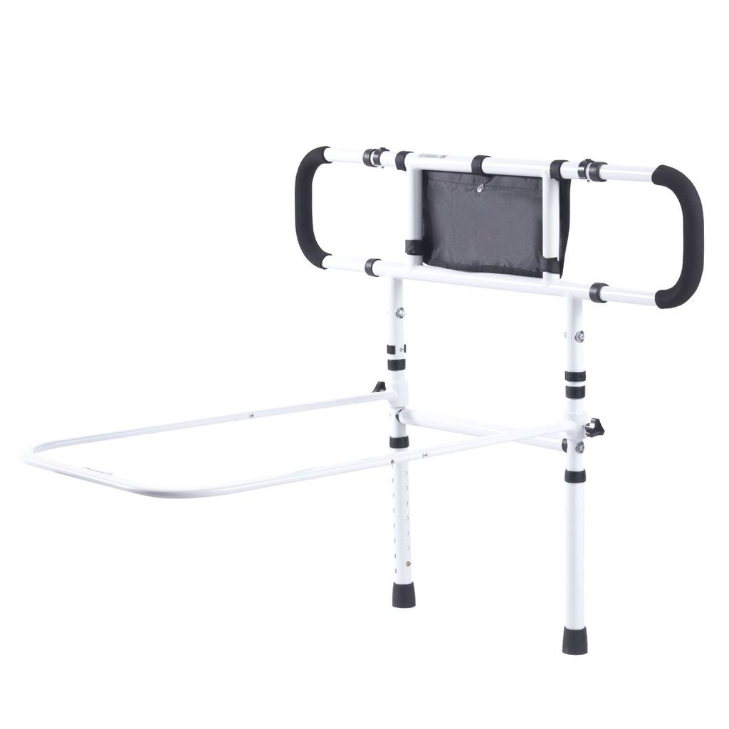Bed Rails for Elderly Adults, 180° Foldable Bed Assist Rails for Seniors, 450LBS Loading Bed Side Rails Bed Cane with 4-Level Adjustable Handle,