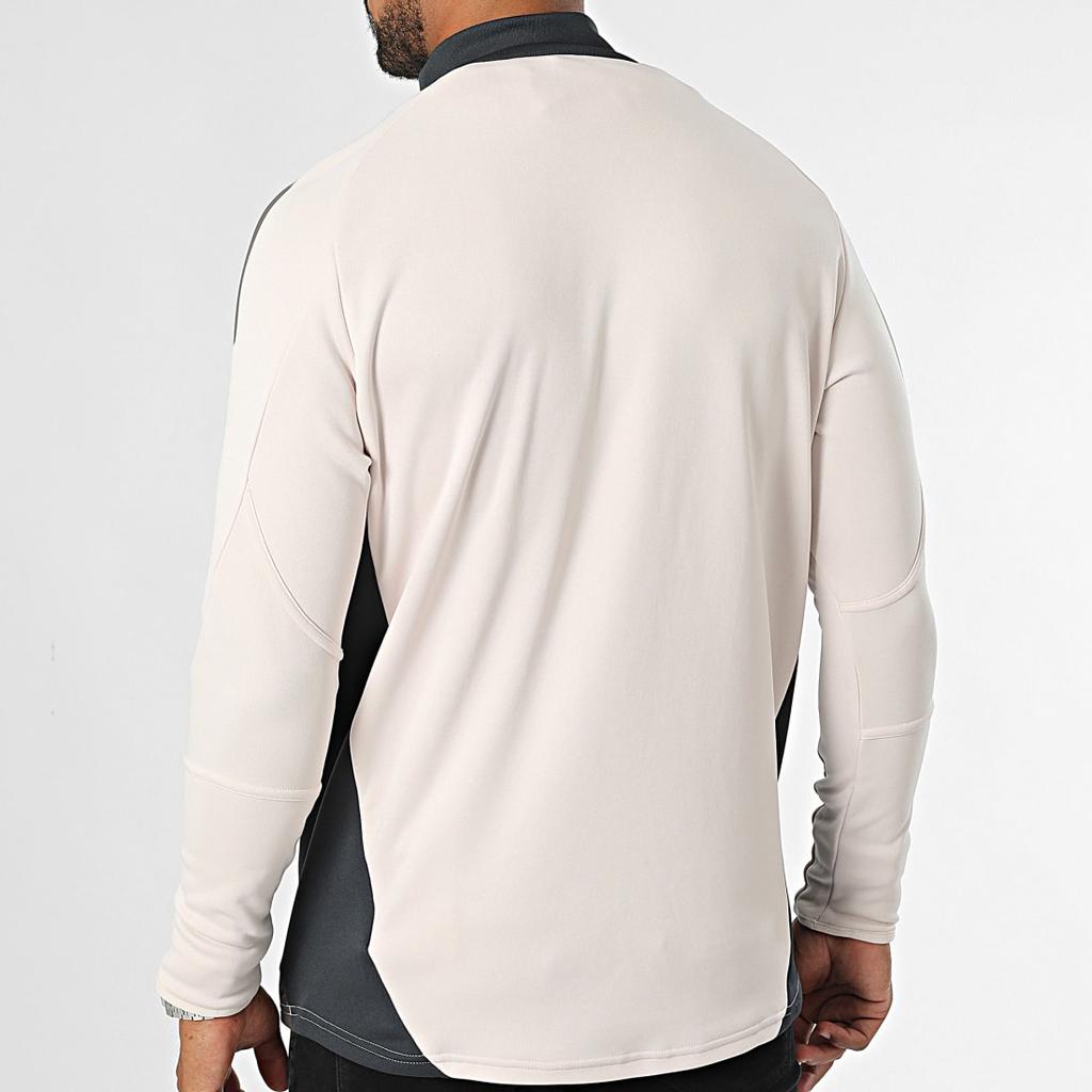 Adidas Футболка Real Madrid Tiro 24 Winterized с принтом логотипа, воротником-молнией, облегающая, с длинным рукавом, мужская, светло-фиолетовая IT5141