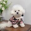 Breathable Dog Thin Shirt Collared Style Dog T Shirts Fashion Dog Striped Shirt  Kittens Wear