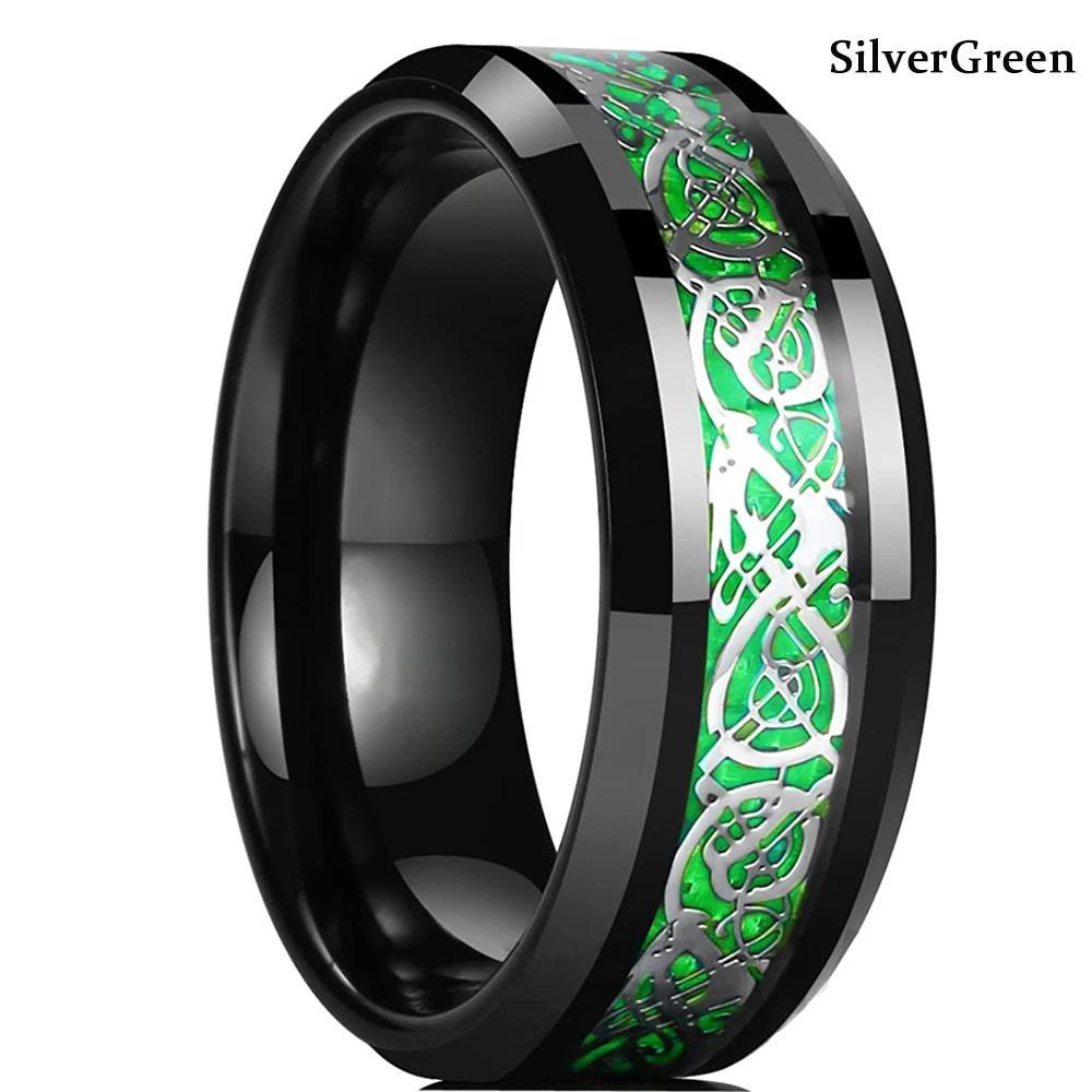 Vintage CopperColor Titanium Stainless Steel Rings for Men Black Carbon Fiber Ring Wedding Jewelry Christmas Gift Accessories