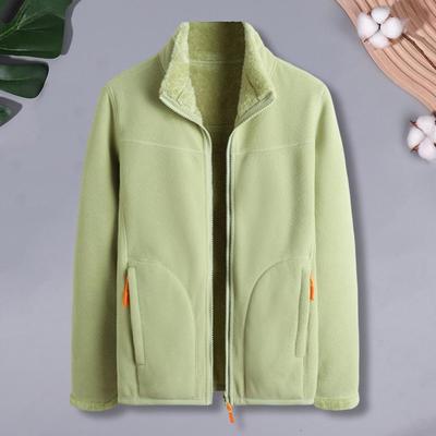 Повседневная женская куртка, плюшевое зимнее женское пальто с воротником-стойкой, застежкой-молнией, двухсторонняя одежда, стильная для работы на открытом воздухе