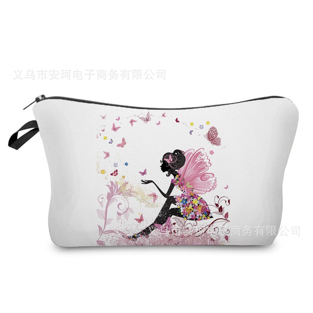 Женская косметичка с цветочным принтом Органайзер для туалетных принадлежностей Дорожный чехол для хранения 6662