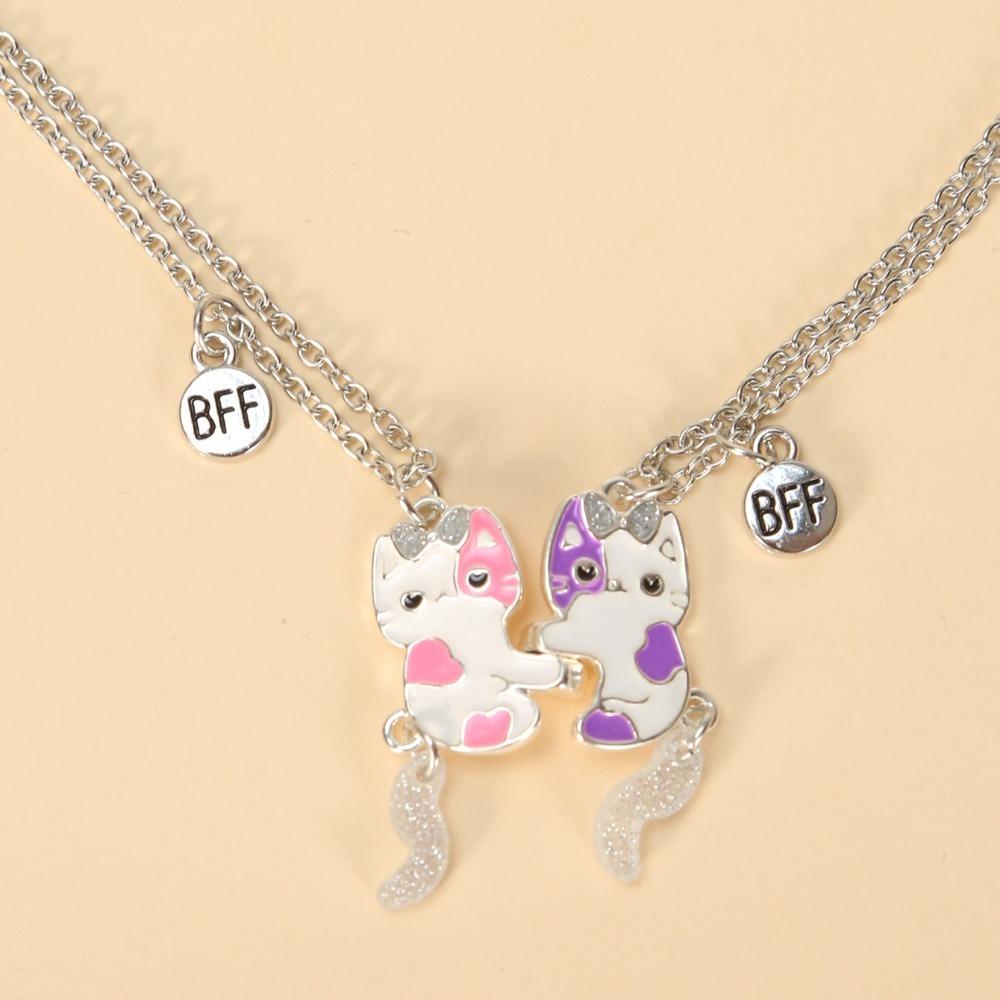 Гальванизированная мультяшная подвеска-ожерелье цинк цинковый сплав магнитное ожерелье лучший друг магнитное ожерелье дети