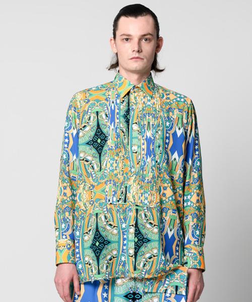GREEDILOUS Circus Horse Print Tuxedo Shirt