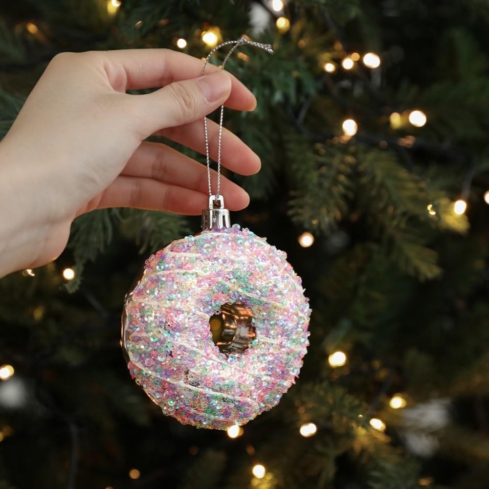 PVC Xmas Hanging Pendant Pop Corn 3D Pink Pendant New Style DIY Lollipop Ornaments  Holiday Decor