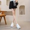 Fashion 10CM High Platform Wedge Sneakers NEW 2025 Genuine Leather Chunky Shoes for Women Summer Breathable White Shoes Walking Sneaker
