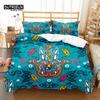 Hamsa Hand Duvet Cover Set Microfiber Golden Lucky Hand Of Fatima Bohemian Quilt Cover Black Gold Bedding Set Queen Room Decor
