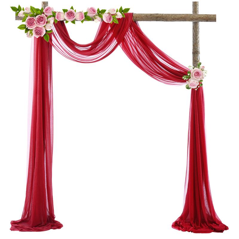 Wedding Arch Draping Fabric Veil Chiffon Beauty Gauze Wrinkle Resistant Outdoor Lawn Ceremony Backdrop Decoration Marriage