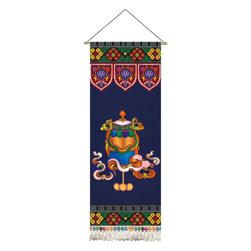 Кисточки Тибетские Благоприятные Восемь Сокровищ Подвесная Картина Искусство Ткань Гостиная Фон Обои Украшения Ткань Картина