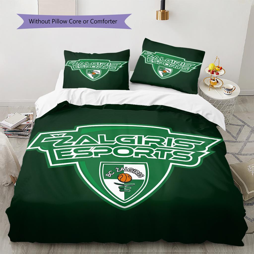 Žalgiris Kaunas Pattern Bedding Quilt Set Home Decoration Gift (1 * duvet cover + 2 * pillowcase without core)
